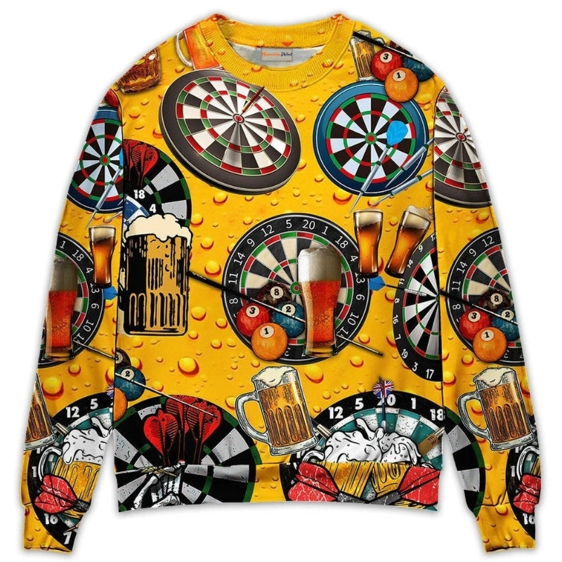 Dart And Beer Lover Life Style – Sweater - Ugly Christmas Sweater