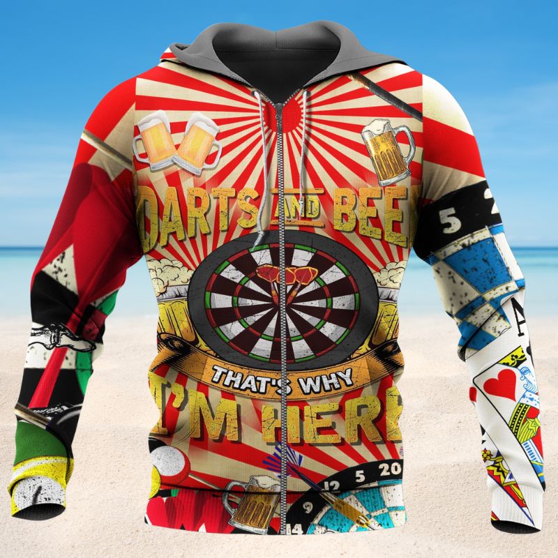 Darts And Beer Quote Art – 3D Hoodie