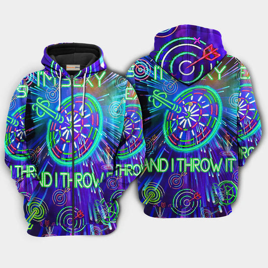 Darts Funny Quote Art – 3D Hoodie