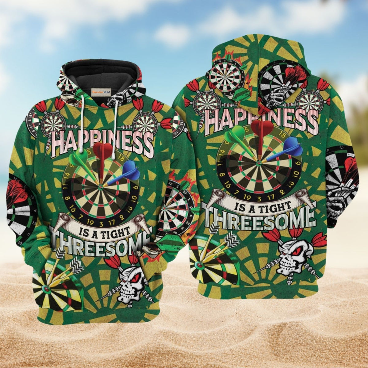 Darts Happiness Fun Quote - 3D Hoodie