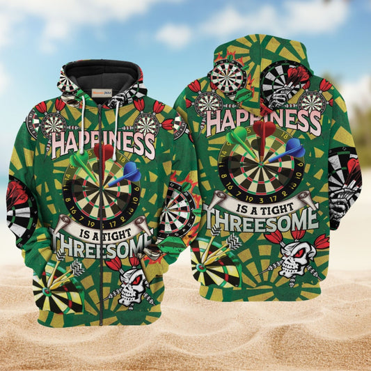 Darts Happiness Fun Quote - 3D Hoodie