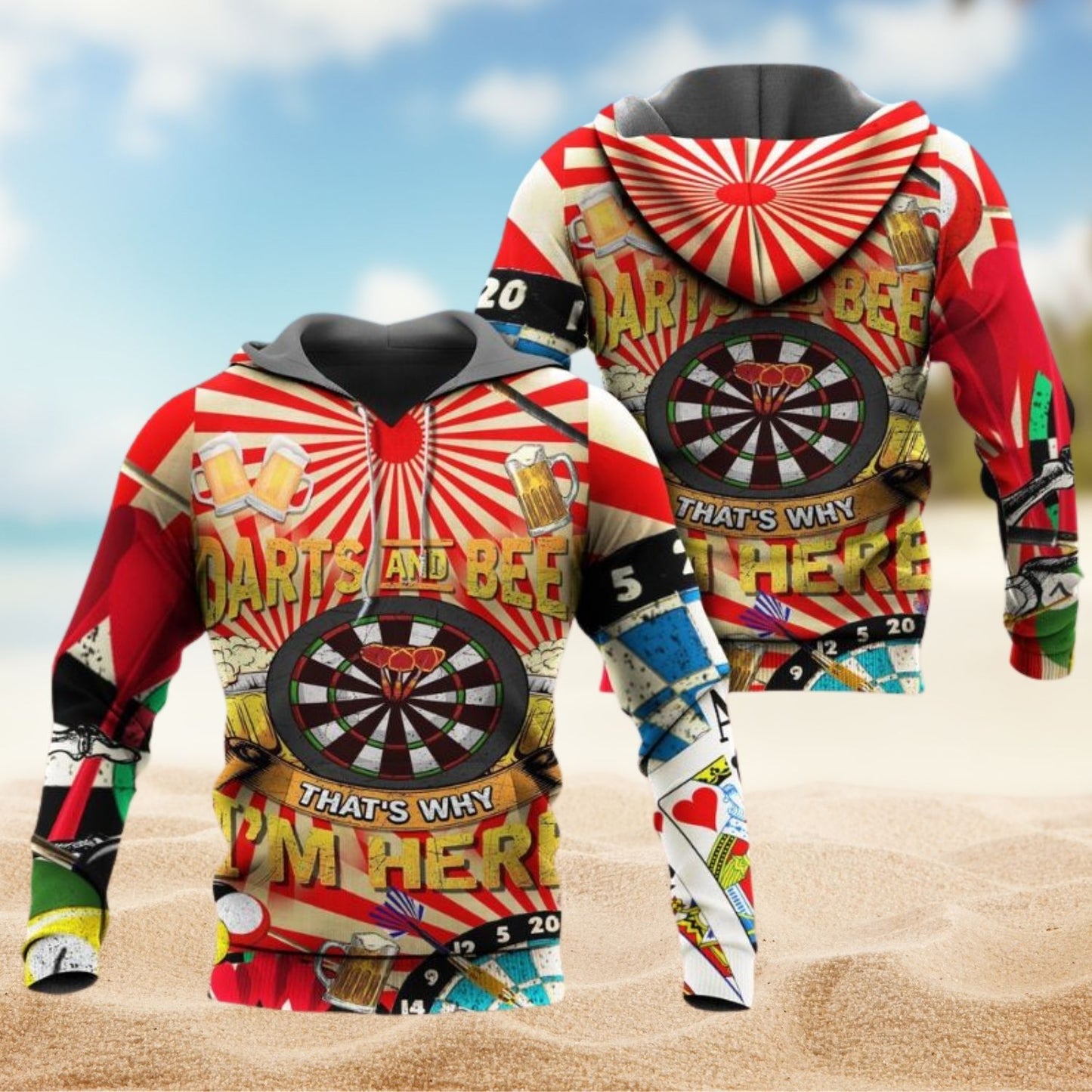 Darts And Beer Quote Art – 3D Hoodie