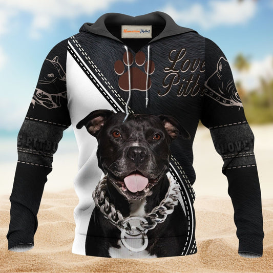 Pitbull Lover Forever Cool Dog - 3D Hoodie