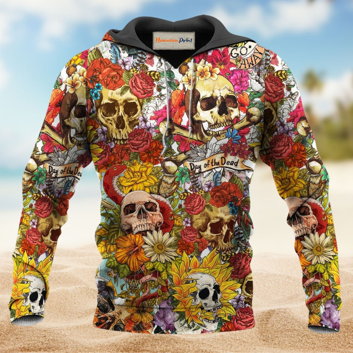 Day Of The Dead Skull Floral - 3D Hoodie