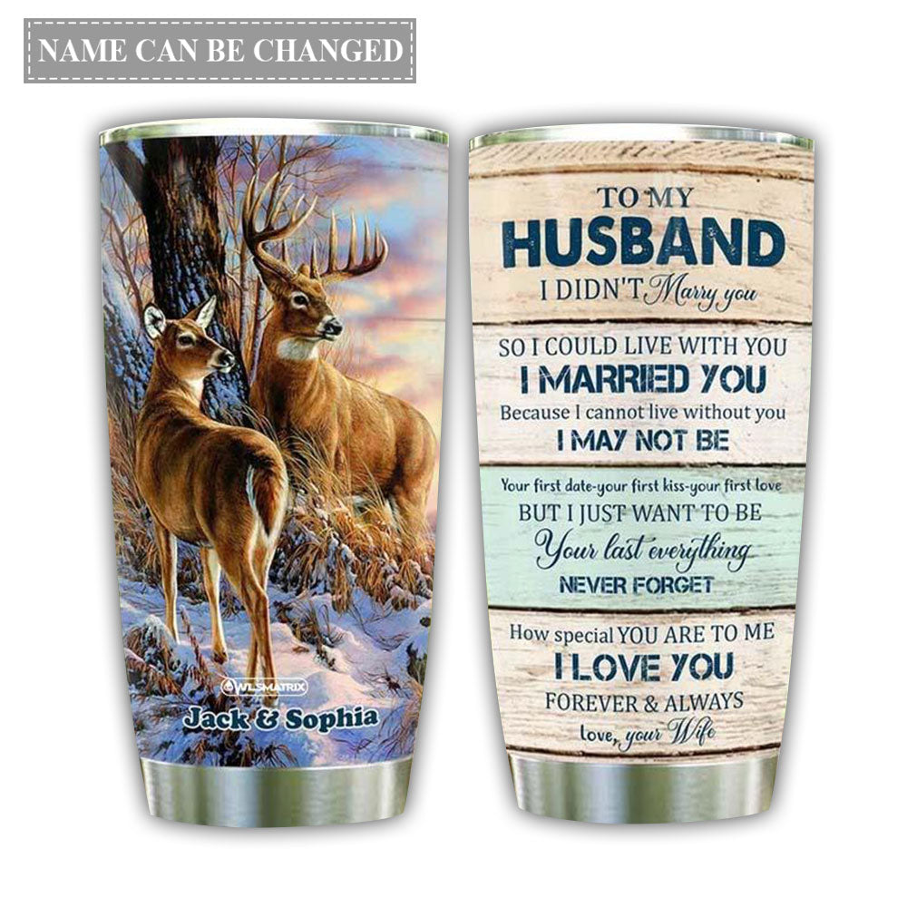 Deer Couple I Love You Personalized 20 Oz Tumbler For Coffee Travel And Daily Use