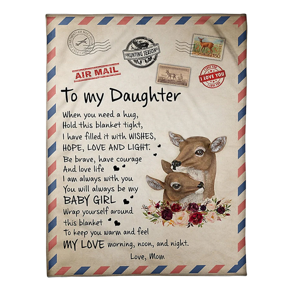 Deer Lover I Am Always With You Daughter Gift 50 x 60 Inch Flannel Blanket For Cozy Bedroom And Sofa Decor