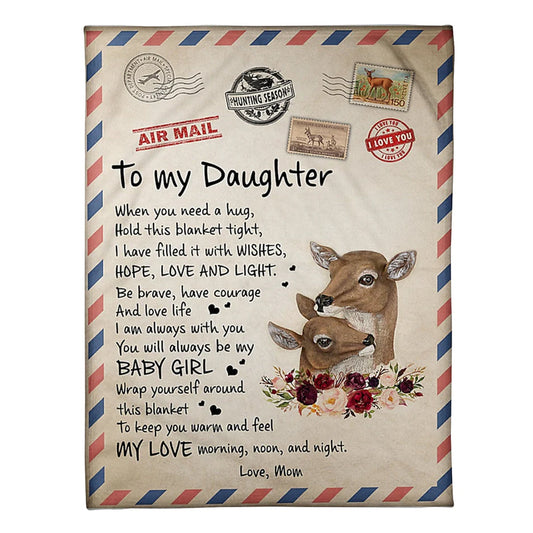 Deer Lover I Am Always With You Daughter Gift 50 x 60 Inch Flannel Blanket For Cozy Bedroom And Sofa Decor