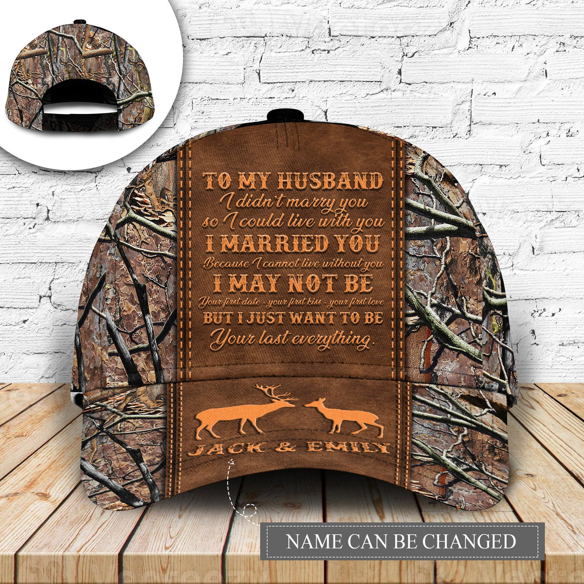 Deer Couple Husband Personalized – Classic Cap