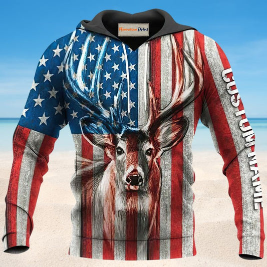 Deer Hunting America Personalized - 3D Hoodie