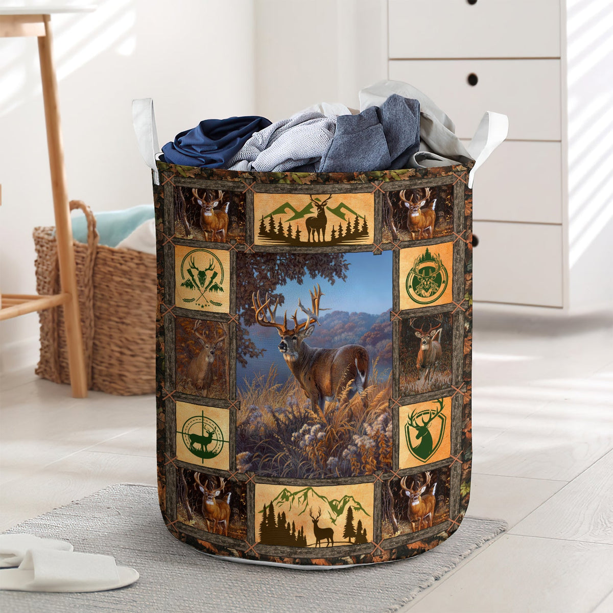 Deer special mountain hunting - Laundry basket - LAUB06LIN240222 - Owls Matrix LTD