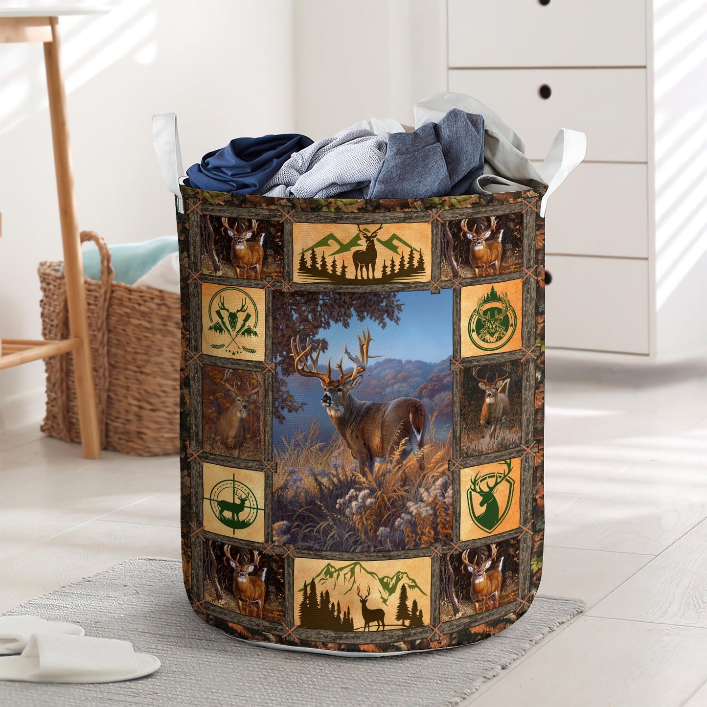 Deer special mountain hunting - Laundry basket - LAUB06LIN240222 - Owls Matrix LTD