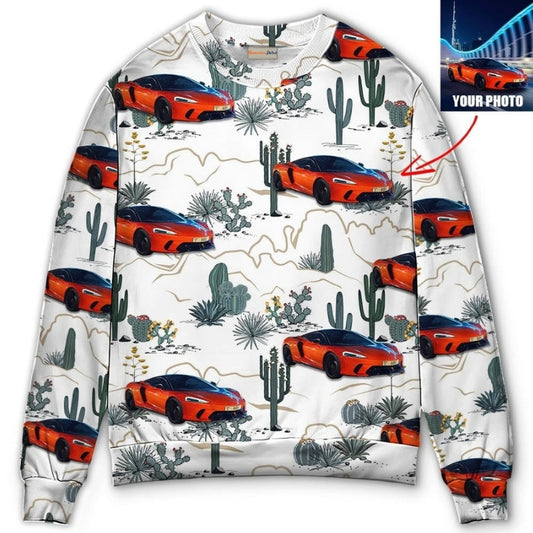 Desert Mountains Cactus Landscape Art – Sweater - Ugly Christmas Sweater