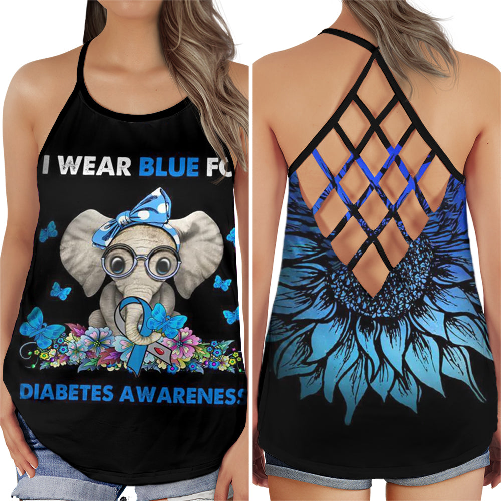 Diabetes Awareness Elephant Blue Edition – Hollow Tank Top