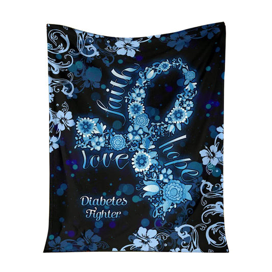 Diabetes Awareness 50 x 60 Inch Flannel Blanket For Cozy Bedroom And Sofa Decor