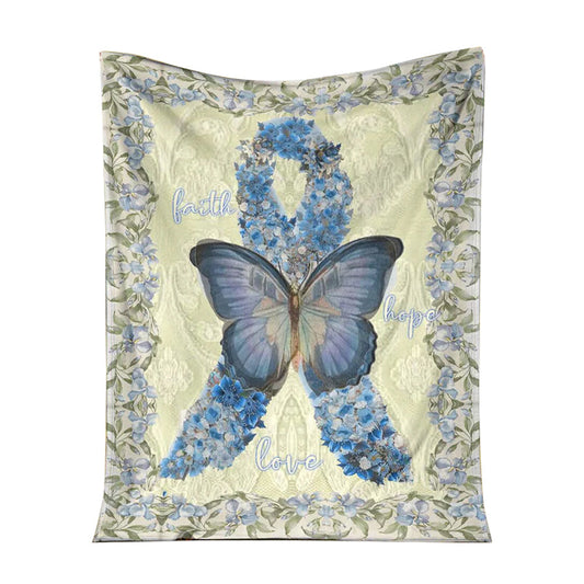 Diabetes Awareness Butterfly 50 x 60 Inch Flannel Blanket For Cozy Bedroom And Sofa Decor