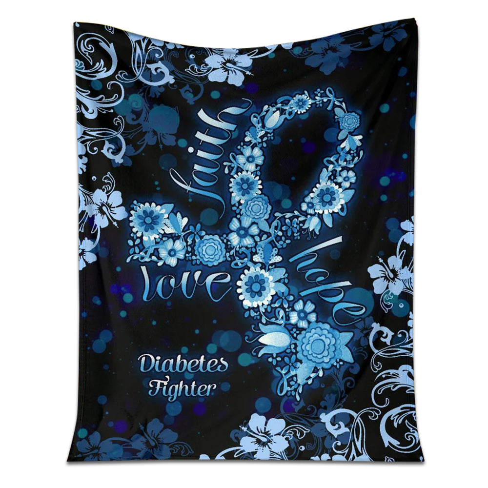 Diabetes Awareness 50 x 60 Inch Flannel Blanket For Cozy Bedroom And Sofa Decor