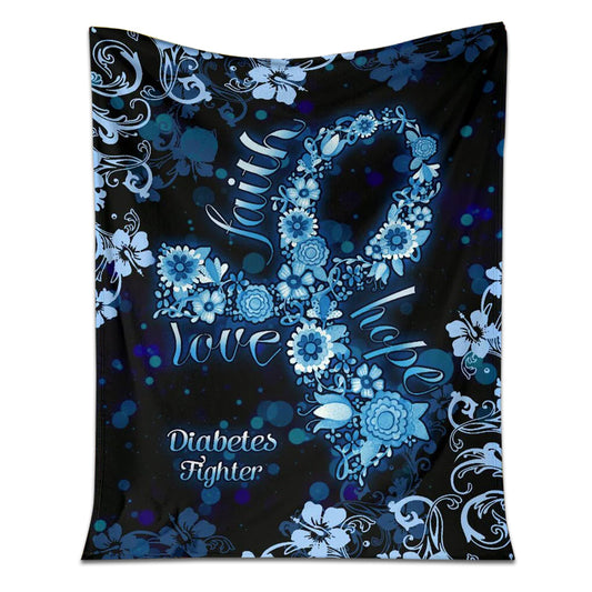 Diabetes Awareness 50 x 60 Inch Flannel Blanket For Cozy Bedroom And Sofa Decor