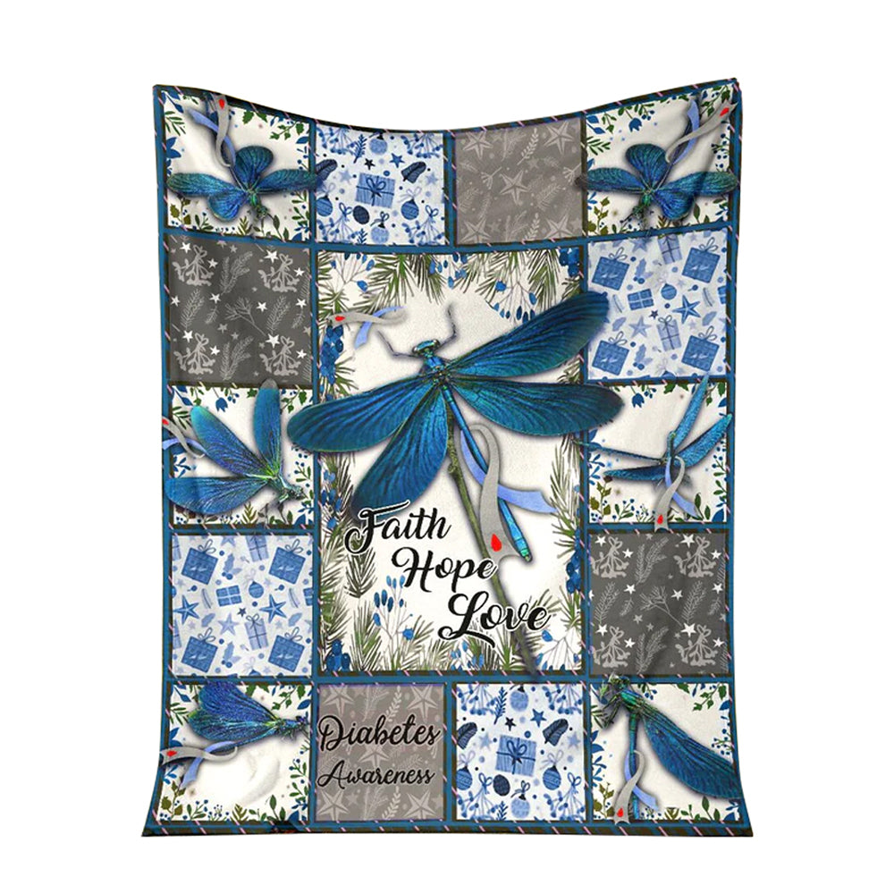 Diabetes Awareness 50 x 60 Inch Flannel Blanket For Cozy Bedroom And Sofa Decor