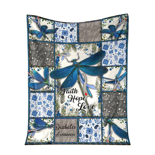 Diabetes Awareness 50 x 60 Inch Flannel Blanket For Cozy Bedroom And Sofa Decor