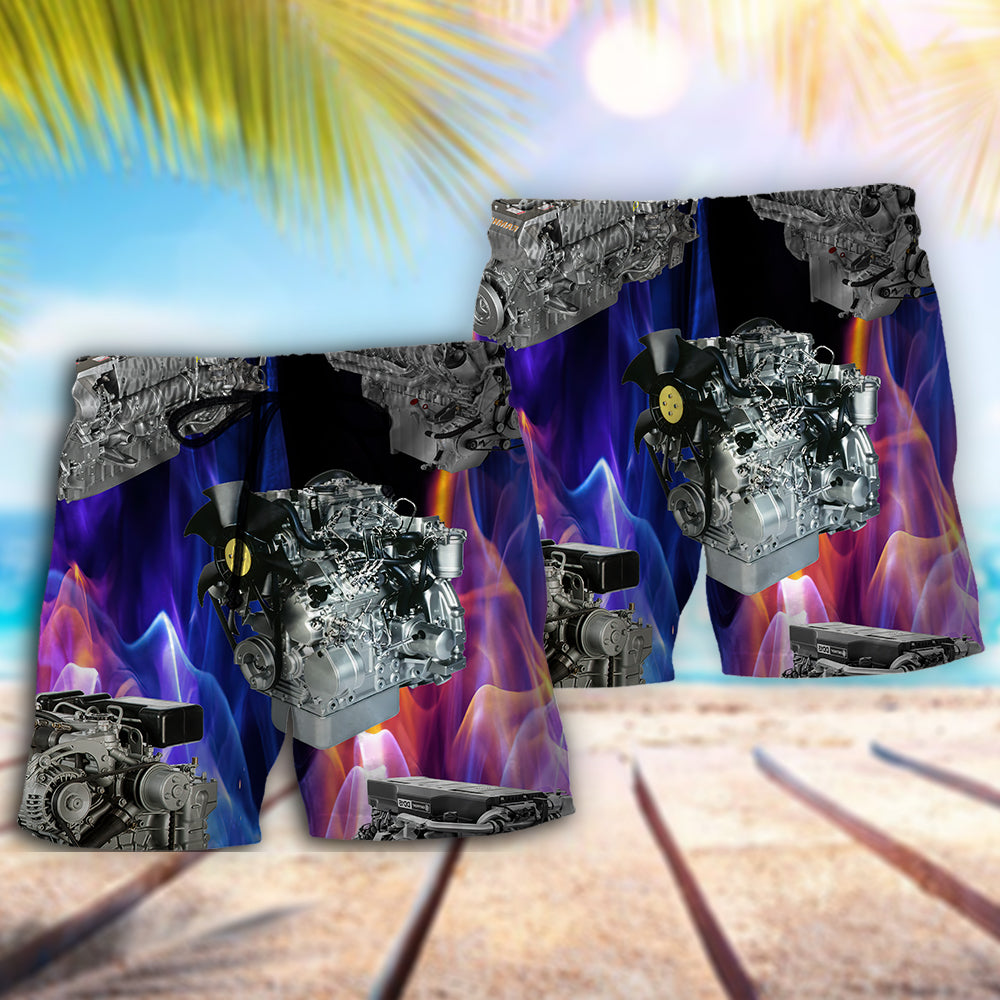 Diesel Engine Power Machine - Beach Short