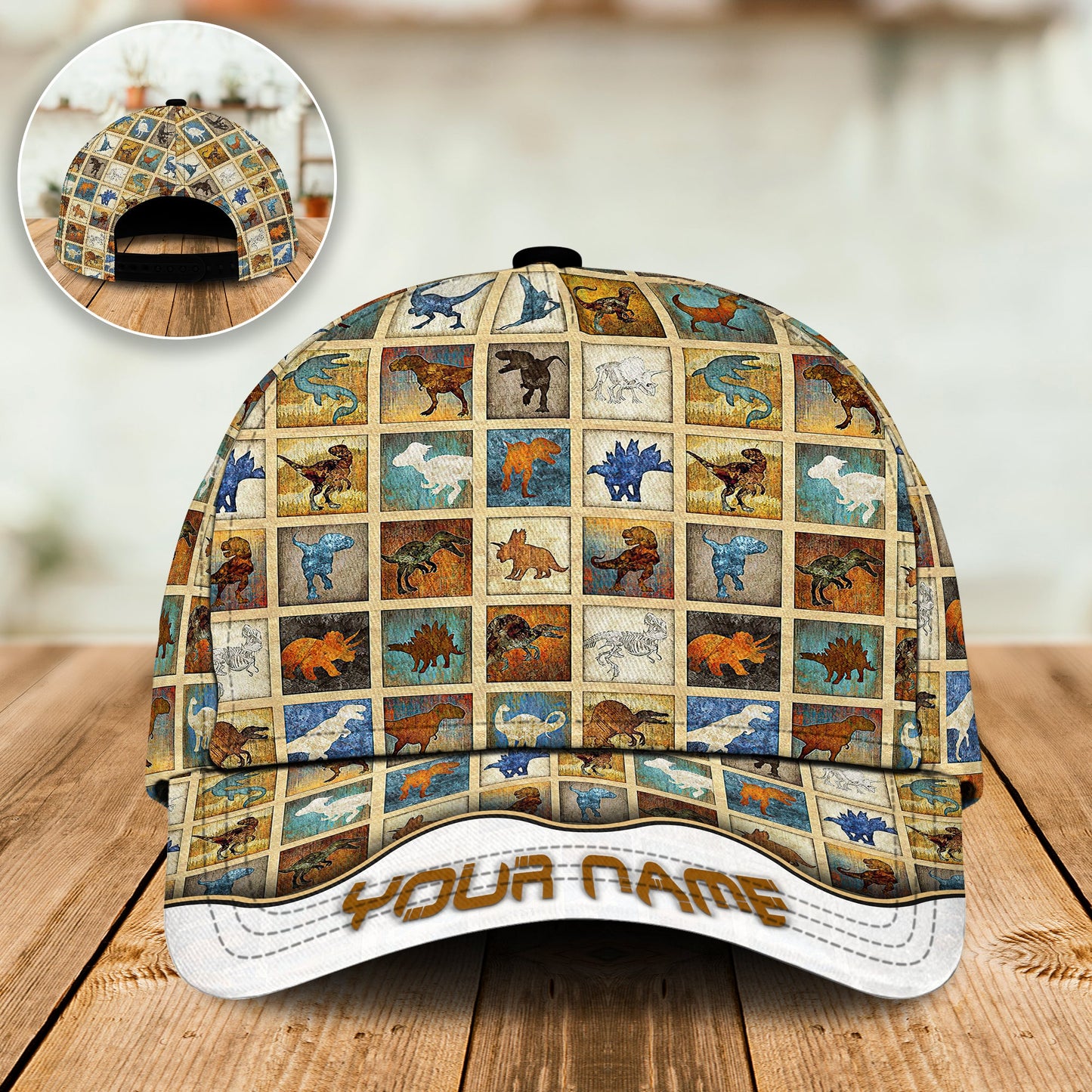 Vintage Dinosaur Art Personalized – Classic Cap