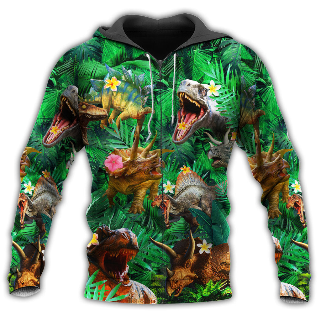 Dinosaur Aloha Tropical Style - 3D Hoodie