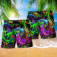 Dinosaur Neon Light Love – Beach Short