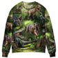 Dinosaur Forest Adventure Art – Sweater - Ugly Christmas Sweater