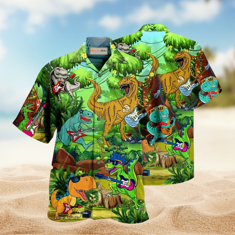 Dinosaur Play Guitar Like A Star Limited Edition – Hawaiian Shirt