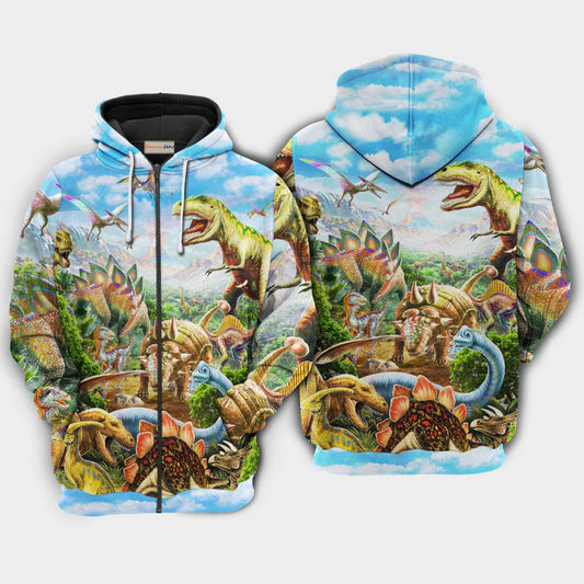 Dinosaur Rawrsome World Art – 3D Hoodie