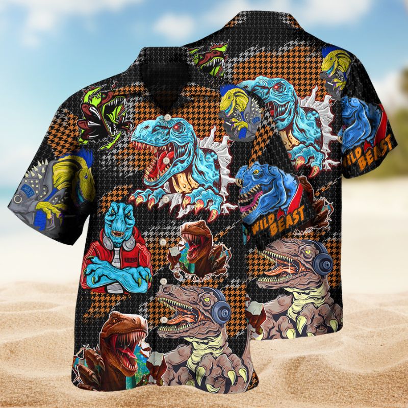 Dinosaur Roar Love Edition – Hawaiian Shirt