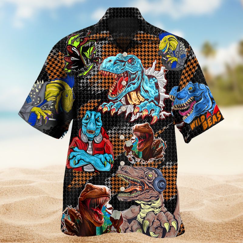 Dinosaur Roar Love Edition – Hawaiian Shirt