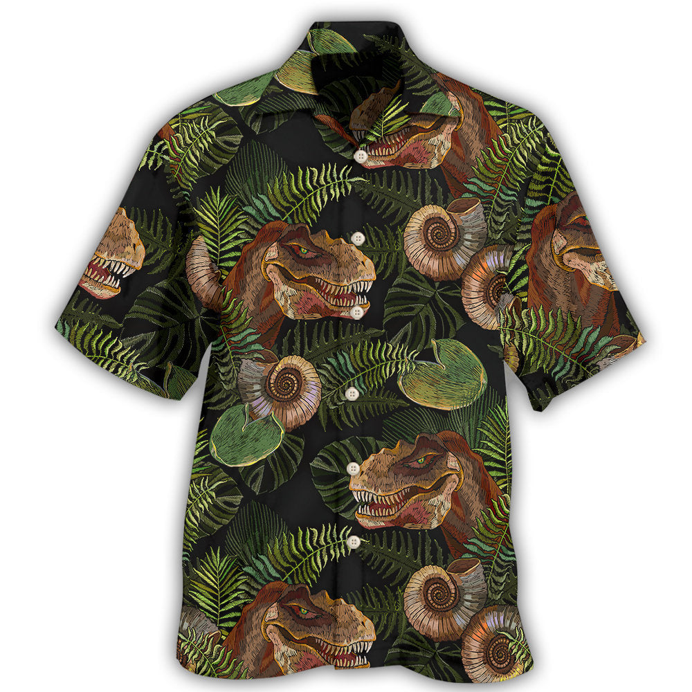 Dinosaur Tropical Leaves Pattern – Hawaiian Shirt
