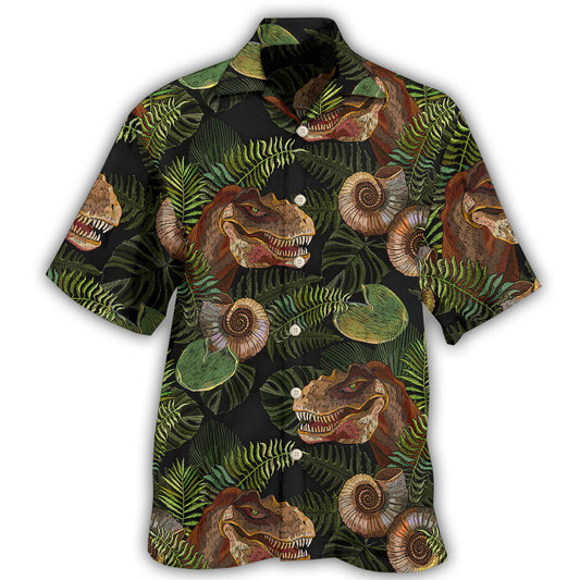 Dinosaur Tropical Leaves Pattern – Hawaiian Shirt