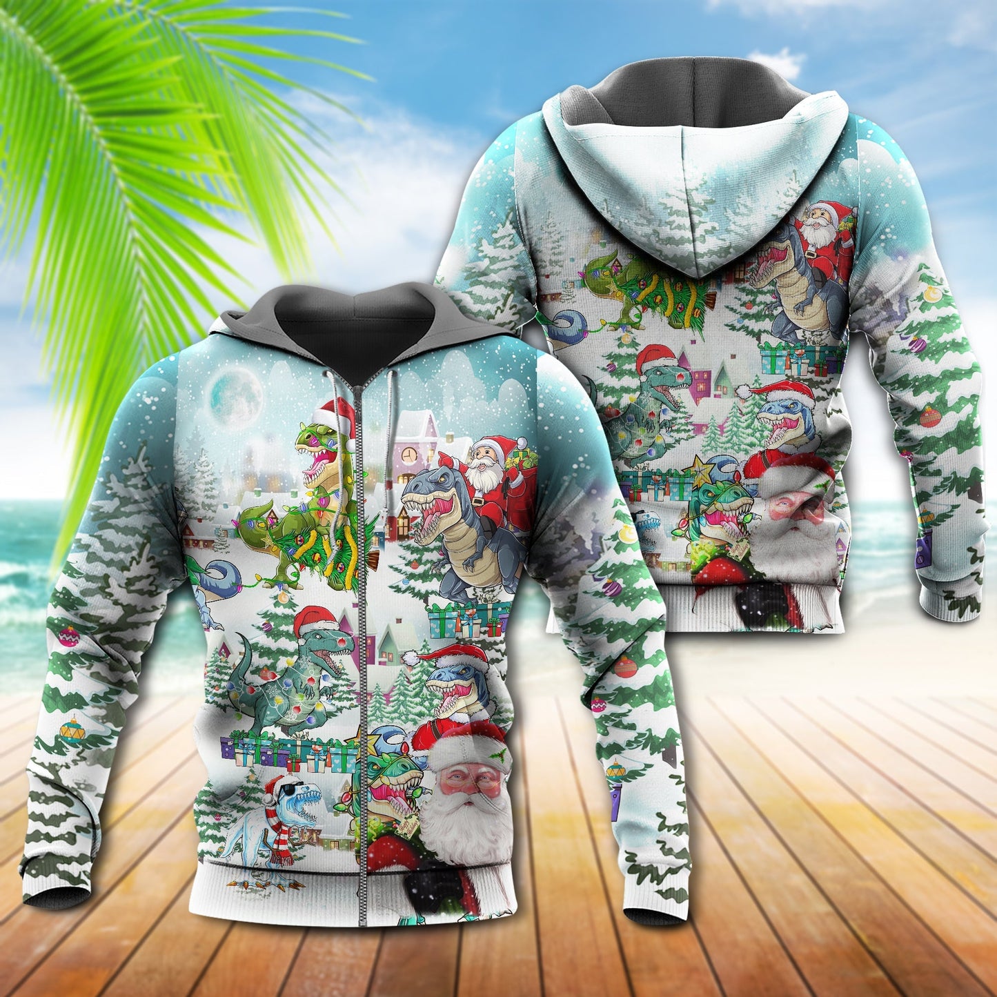 Dinosaur Christmas Roarsome Style - 3D Hoodie3