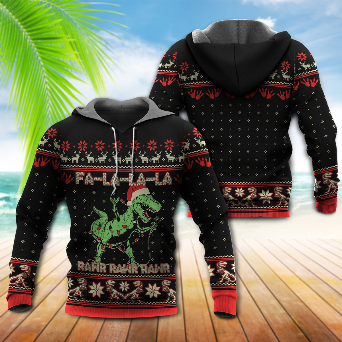 Dinosaur Merry Christmas Rawr Style - 3D Hoodie