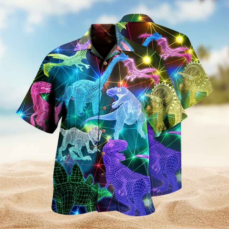 Dinosaurs Full Color Neon Style Limited Edition – Hawaiian Shirt