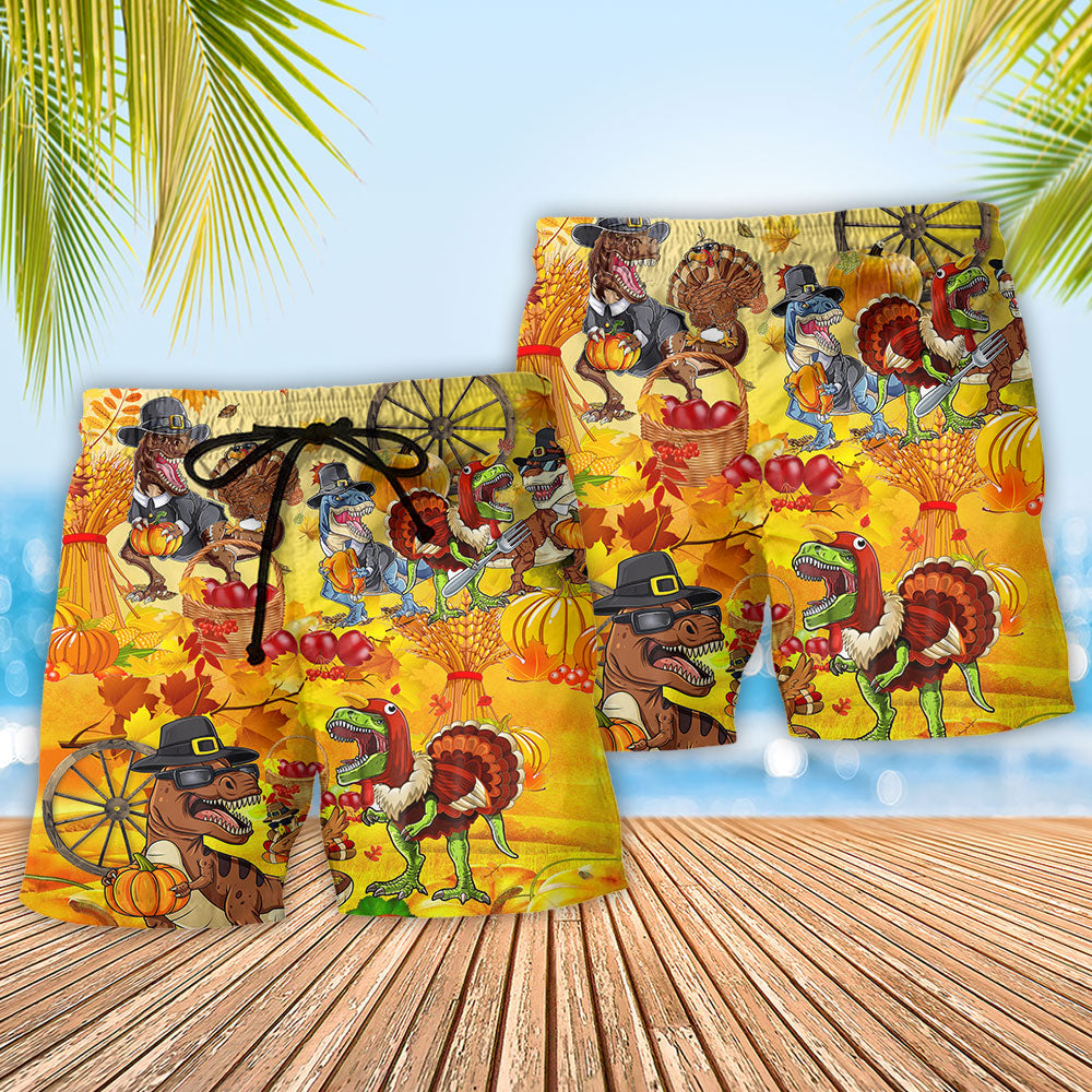 Trexgiving Dinosaur Art – Beach Short
