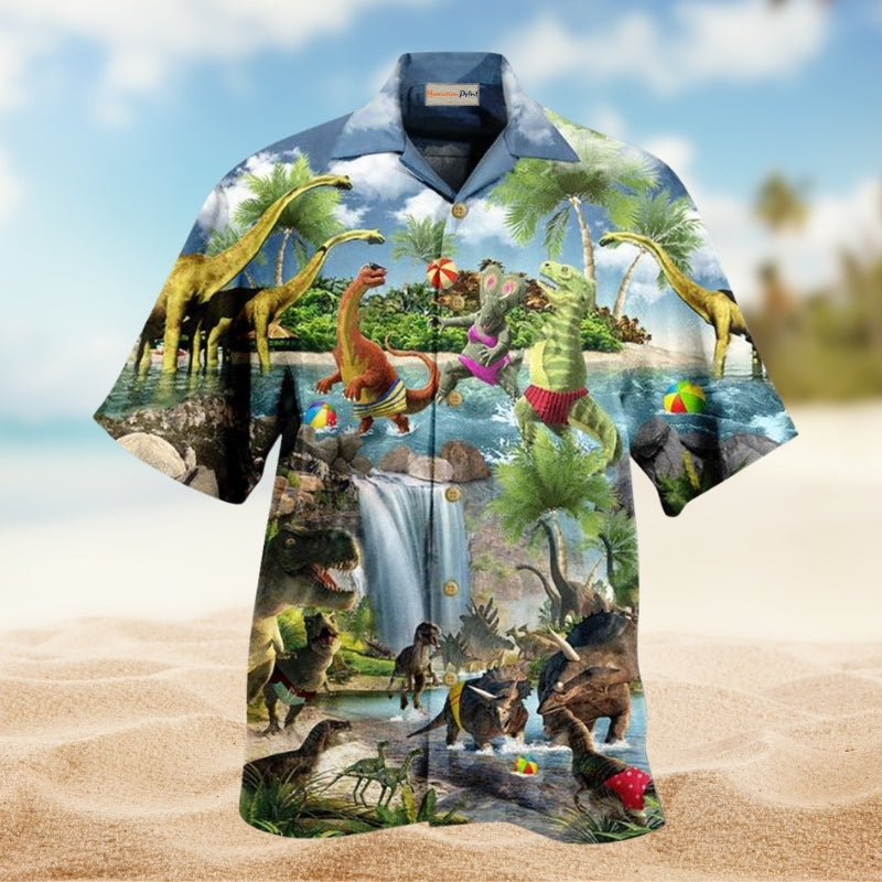 Dinosaurs Love Swimming Love Beach Limited Edition – Hawaiian Shirt