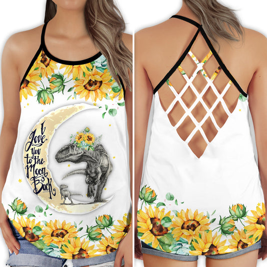 Dinosaur Peace Sunflower Chill Mood - Hollow Tank Top