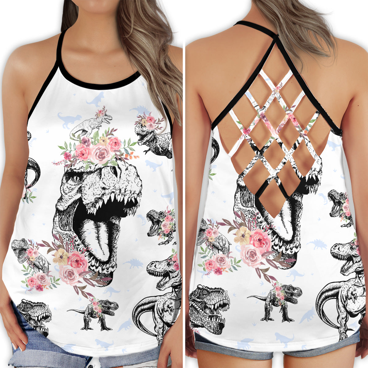 Dinosaur Peace Life Cool Theme Collection – Hollow Tank Top