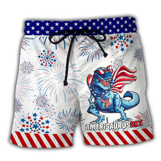 Dinosaur Independence Day Art – Beach Short