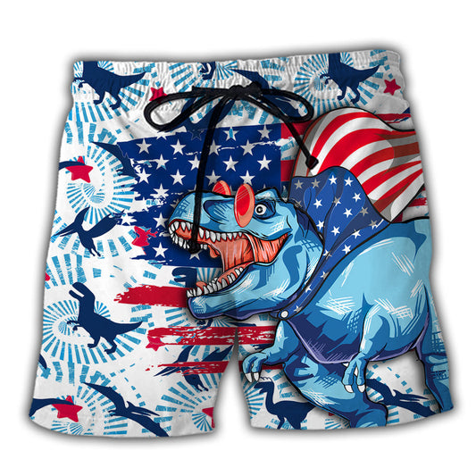 Dinosaur Funny Independence Day – Beach Short