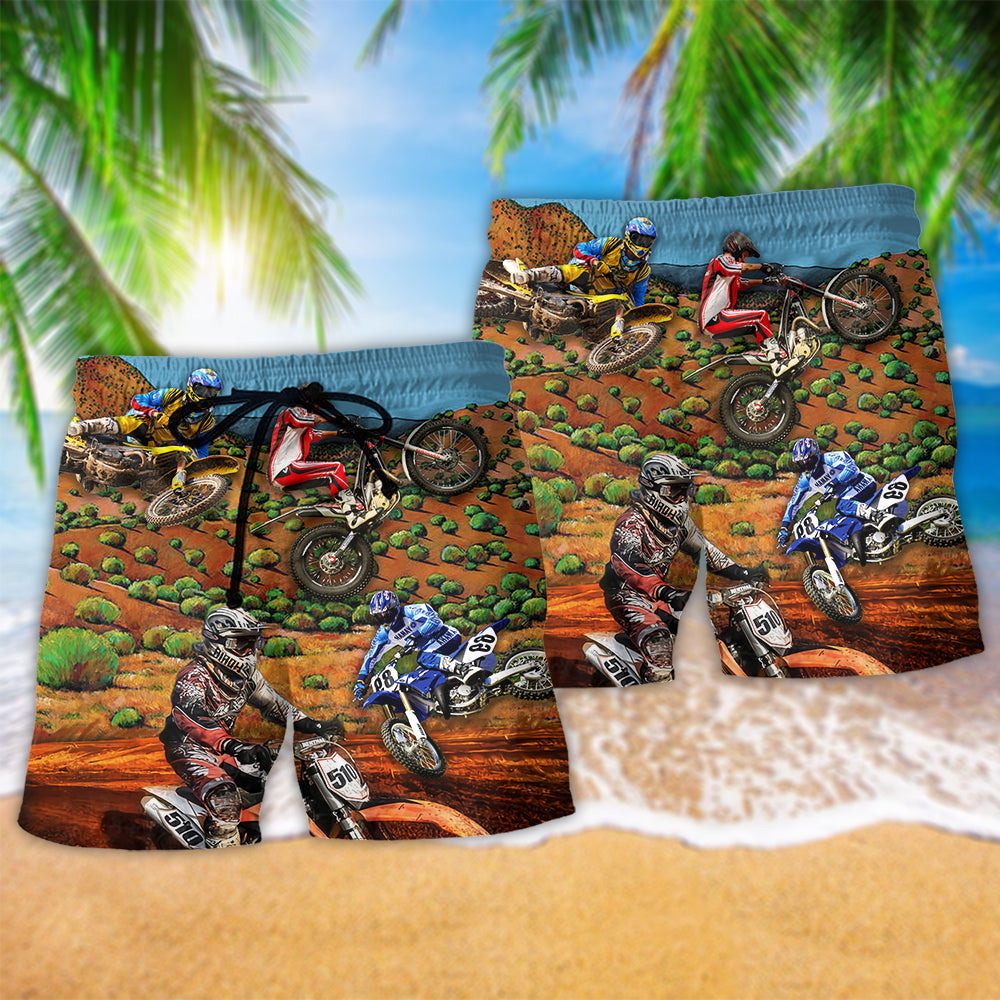 Dirt Bike Adventure Rider Life Art – Beach Short