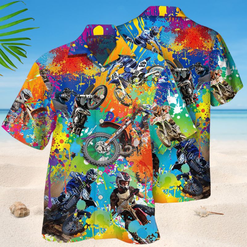 Dirt Bike Colorful Style – Hawaiian Shirt