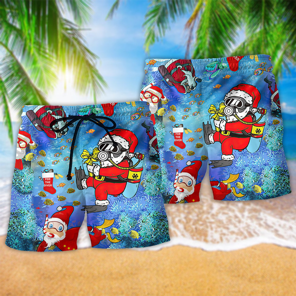 Diving Santa Christmas - Beach Short
