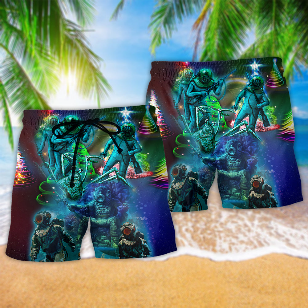 Christmas Diving Ocean Holiday Art – Beach Short