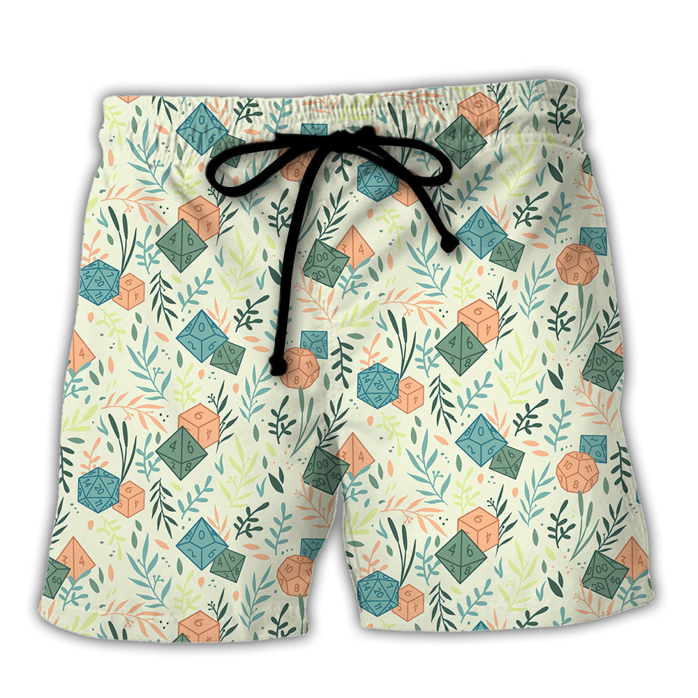DnD Dice Plants Simple Pattern – Beach Short