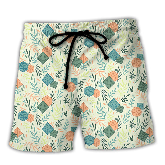 DnD Dice Plants Simple Pattern – Beach Short