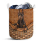 Doberman Pinscher Dog Rattan Teaxture - Laundry Basket - Owls Matrix LTD